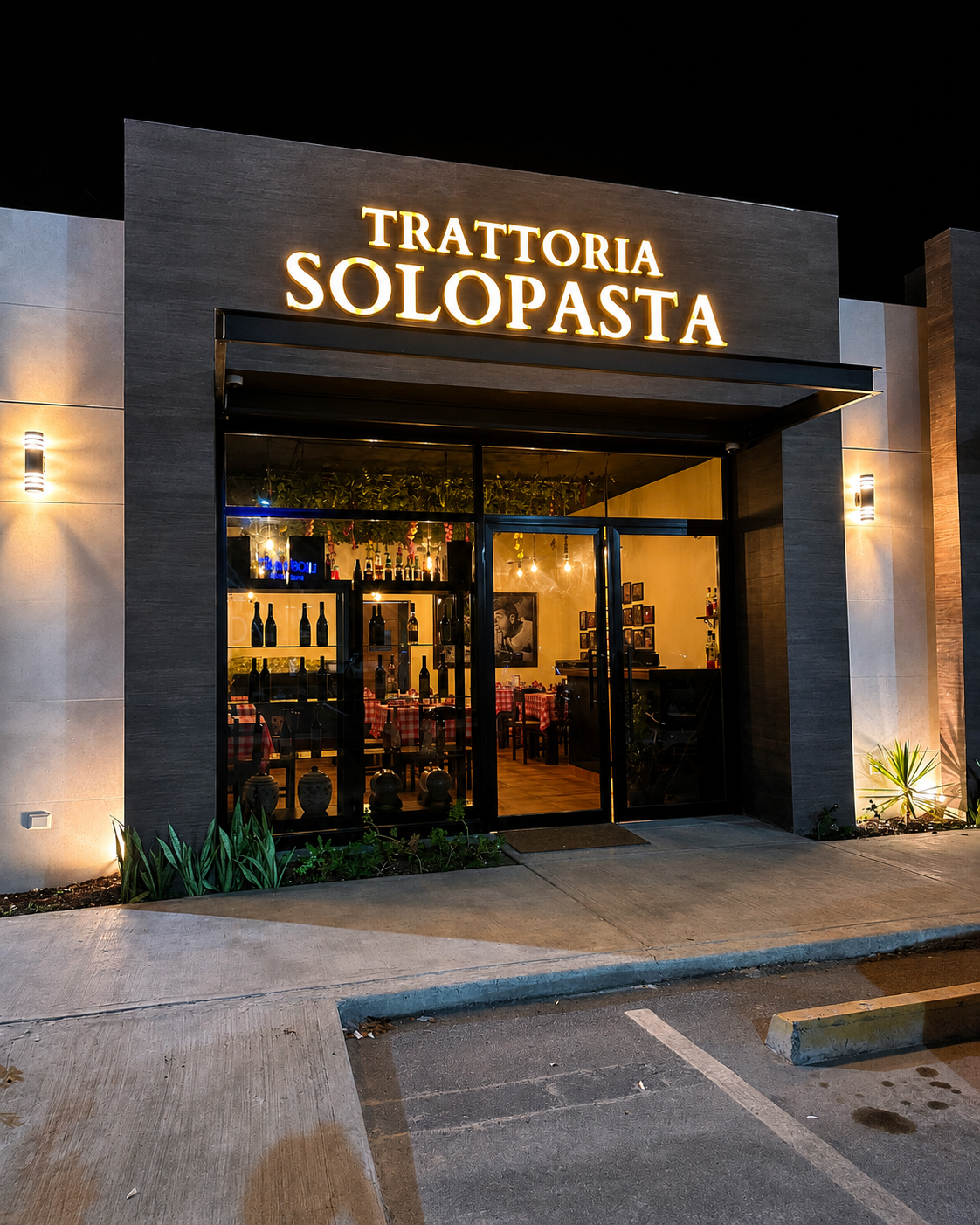 Fachada y entrada de Trattoria SoloPasta en Coral Town